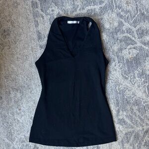 Susana Monaco Black Sleeveless V-Neck Top